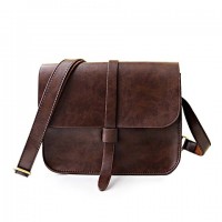 Vintage Style Women's Crossbody Bag With Solid Color and PU Leather Design